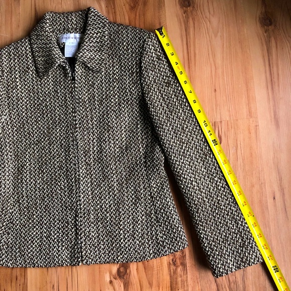 JONES NEW YORK Tweed Wool Blazer Jacket Brown Sz 4 - Picture 8 of 14